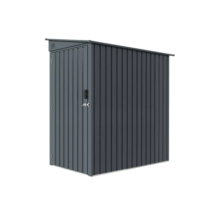 3' x 6' Galvanized Metal Pent Shed, 29 GA Corrugated Metal, 75" Upper edge, TMG-MS0306
