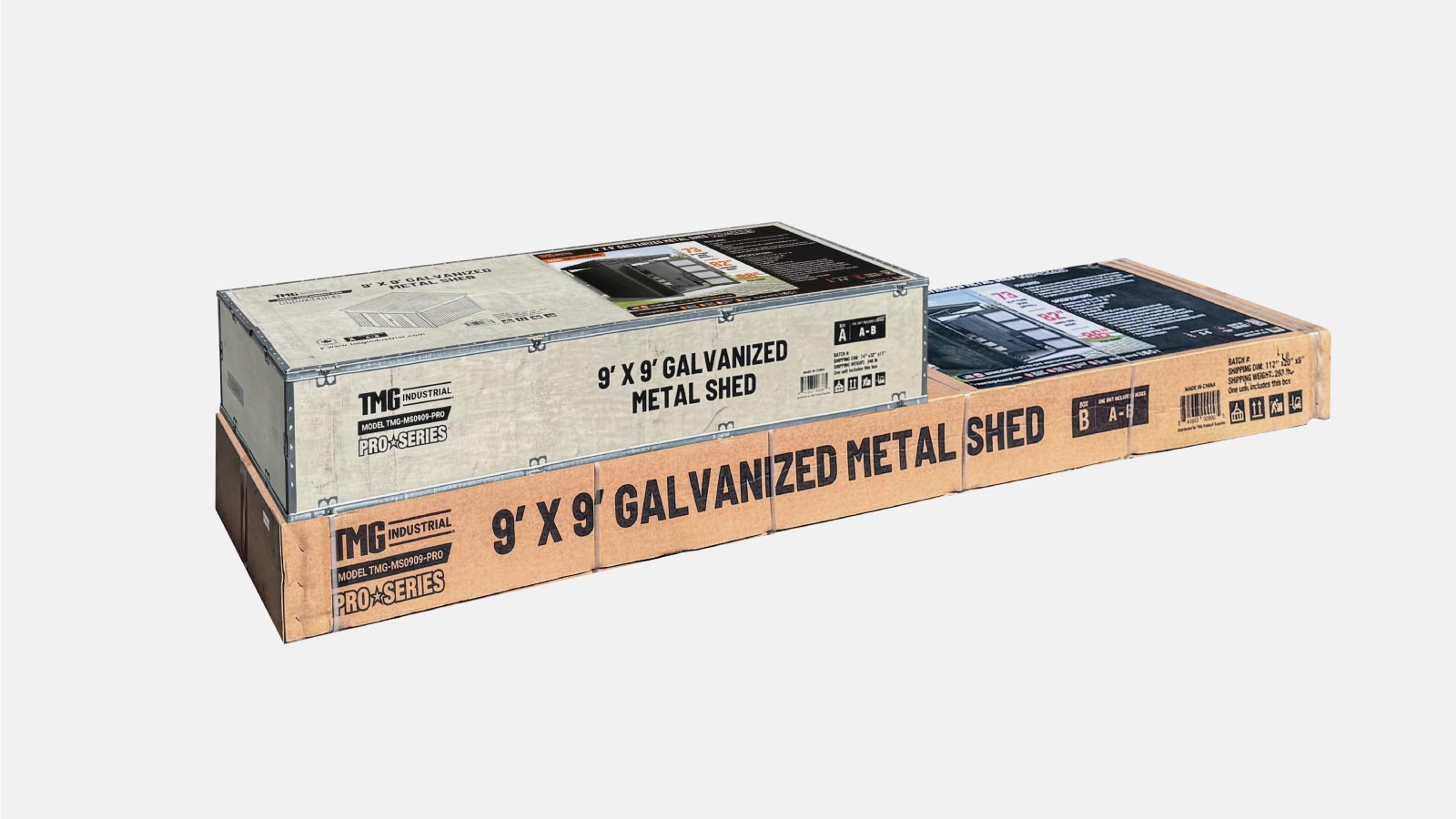 9' x 9' Galvanized Metal Shed, Pro Series, Skylight windows, 59