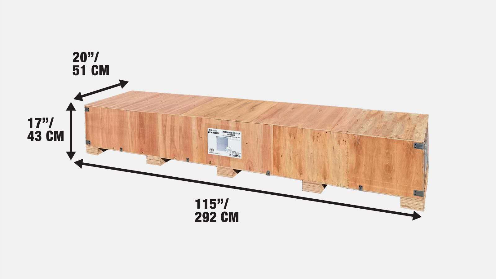 Motorized Twin-Wall Aluminum Roll-Up Door Kit for TMG-MS20 Series Metal Barn Sheds, Remote Control, TMG-MS20-RD08-shipping-info-image
