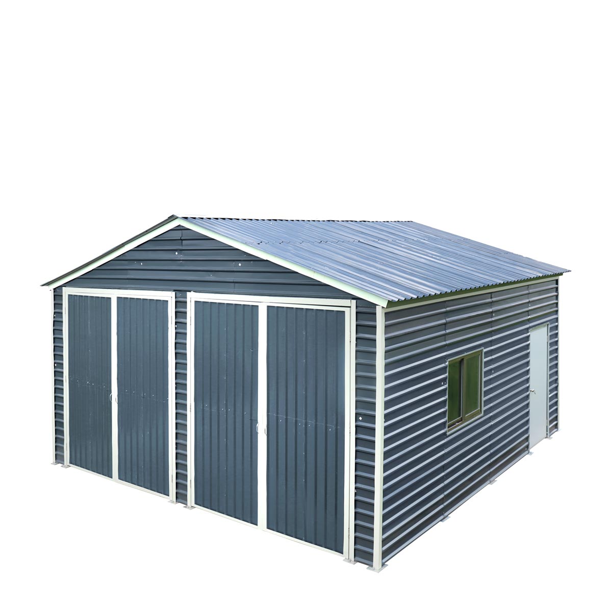 20' x 20' Metal Garage Shed Steel Building, 35 PSF Snow Load Rated, Two 8'4