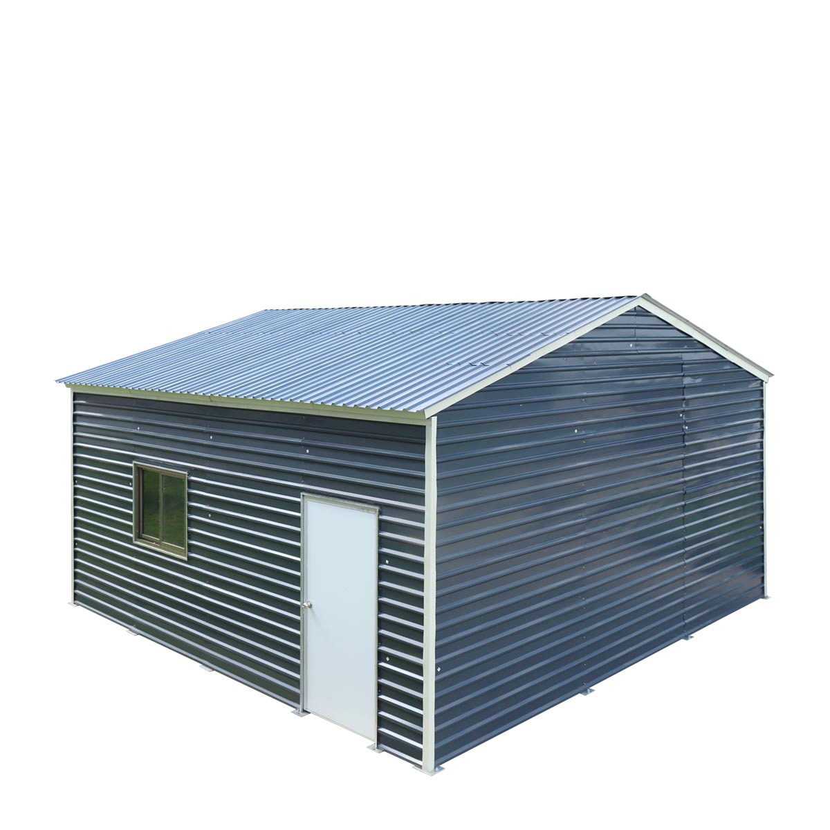 20' x 20' Metal Garage Shed Steel Building, 35 PSF Snow Load Rated, Two 8'4
