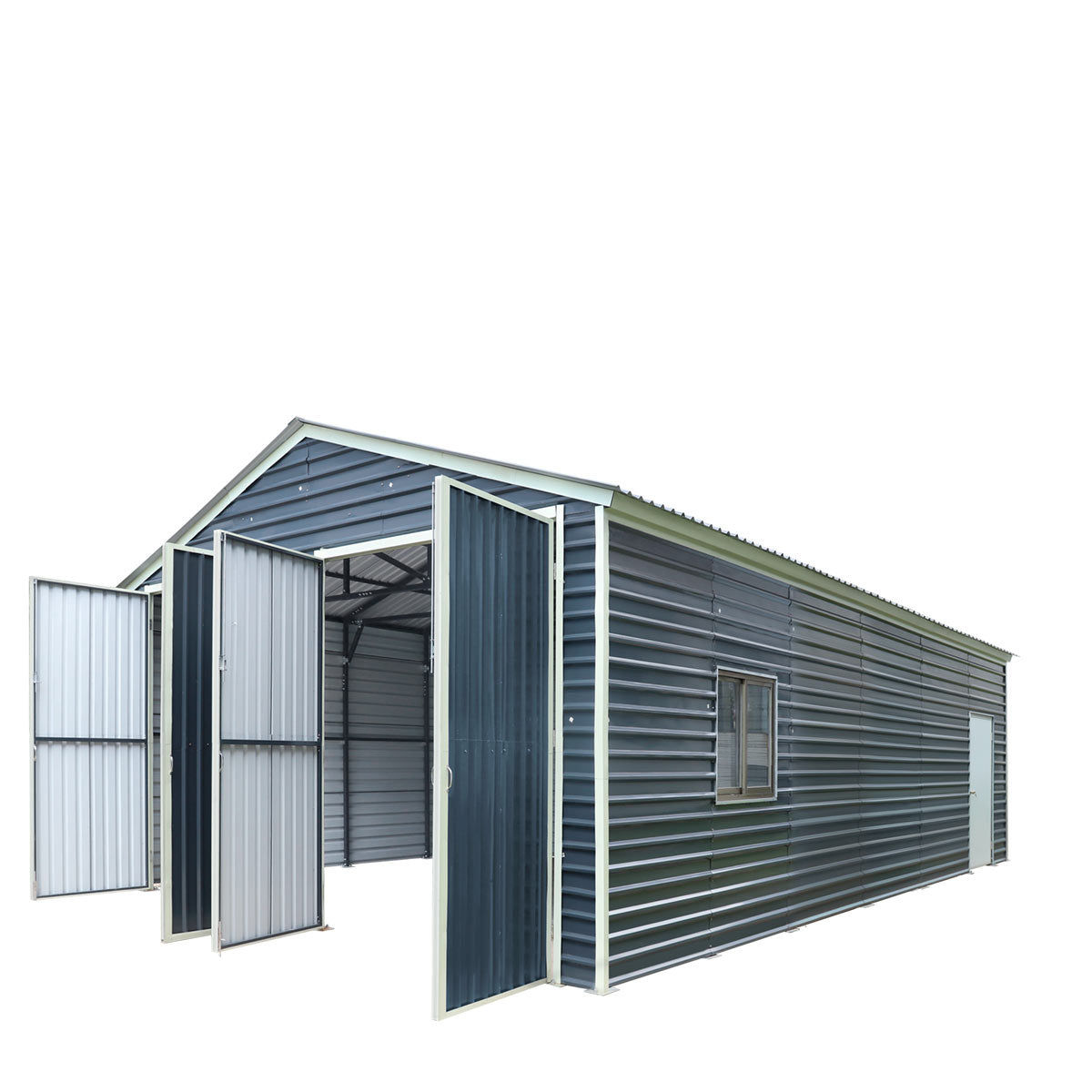 20' x 30' Metal Garage Shed Steel Building, 35 PSF Snow Load Rated, Two 8'4