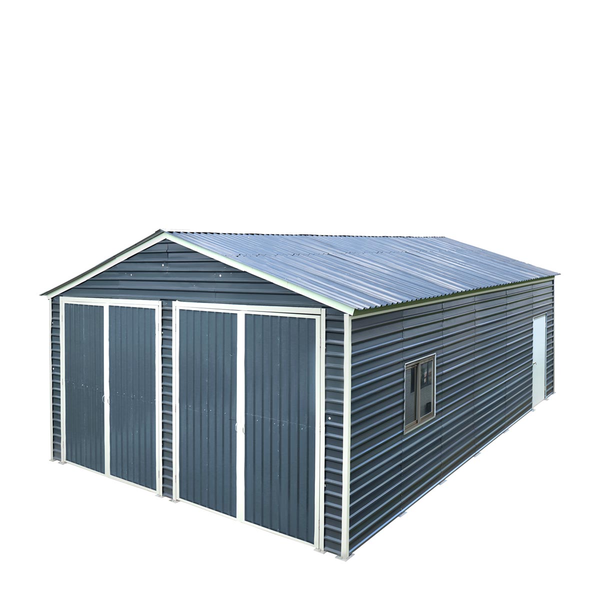 20' x 30' Metal Garage Shed Steel Building, 35 PSF Snow Load Rated, Two 8'4
