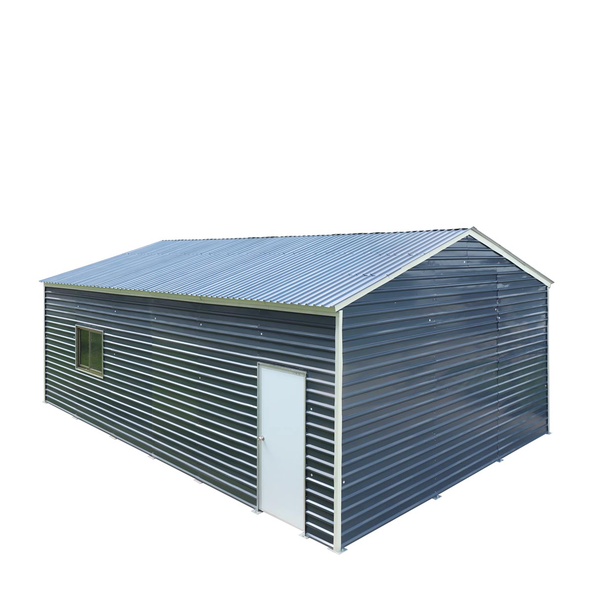 20' x 30' Metal Garage Shed Steel Building, 35 PSF Snow Load Rated, Two 8'4