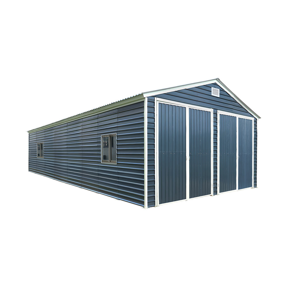 20' x 40' Metal Garage Shed Steel Building, 35 PSF Snow Load Rated, Two 8'4