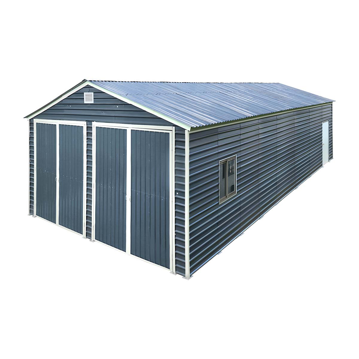 20' x 40' Metal Garage Shed Steel Building, 35 PSF Snow Load Rated, Two 8'4