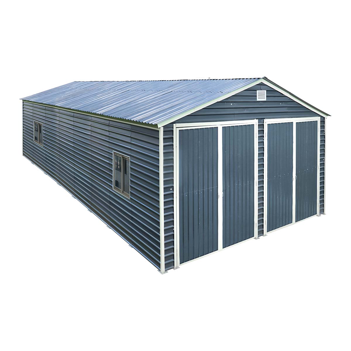 20' x 40' Metal Garage Shed Steel Building, 35 PSF Snow Load Rated, Two 8'4
