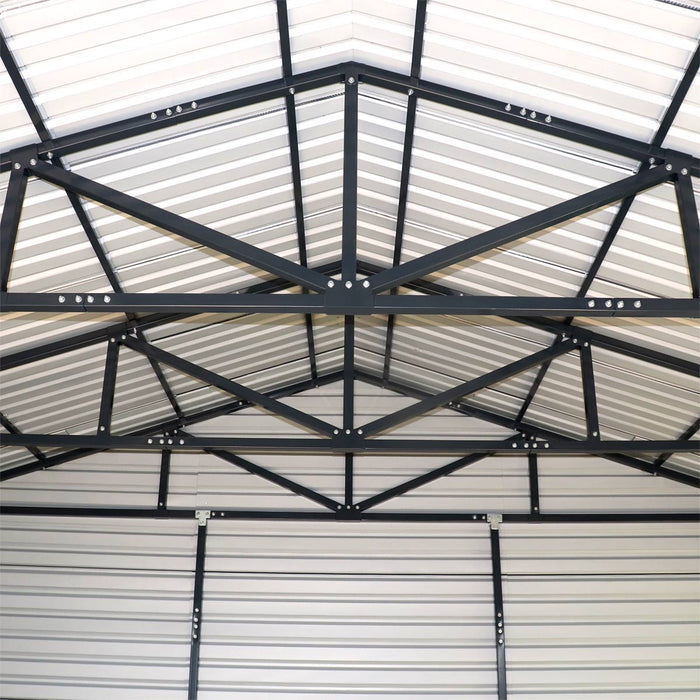 20' x 40' Metal Garage Shed Steel Building, 35 PSF Snow Load Rated, Two 8'4" Double Doors, Side Entry Door, 13' Peak Height, Engineering Drawing TMG-MSE2040-SR35