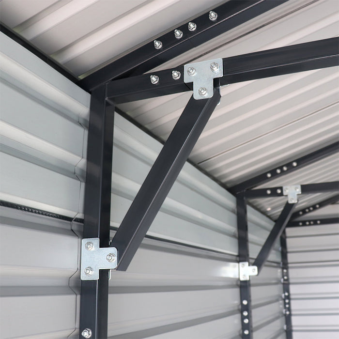 20' x 40' Metal Garage Shed Steel Building, 35 PSF Snow Load Rated, Two 8'4" Double Doors, Side Entry Door, 13' Peak Height, Engineering Drawing TMG-MSE2040-SR35