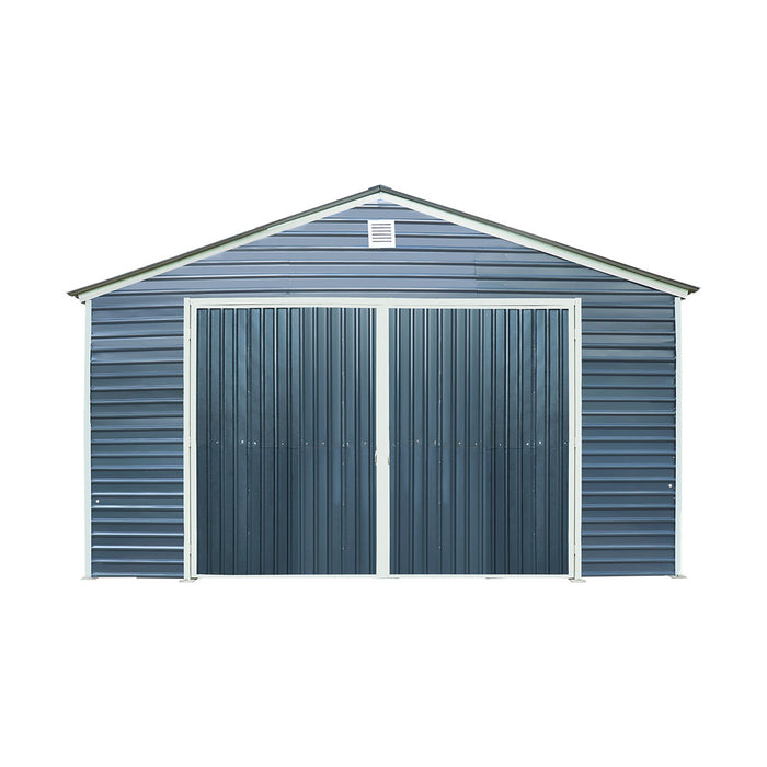 20' x 40' Metal Garage Shed, 11'10" Large Front Door, Side Entry, Windows and Louvers, 13' Peak Height, TMG-MS2040D