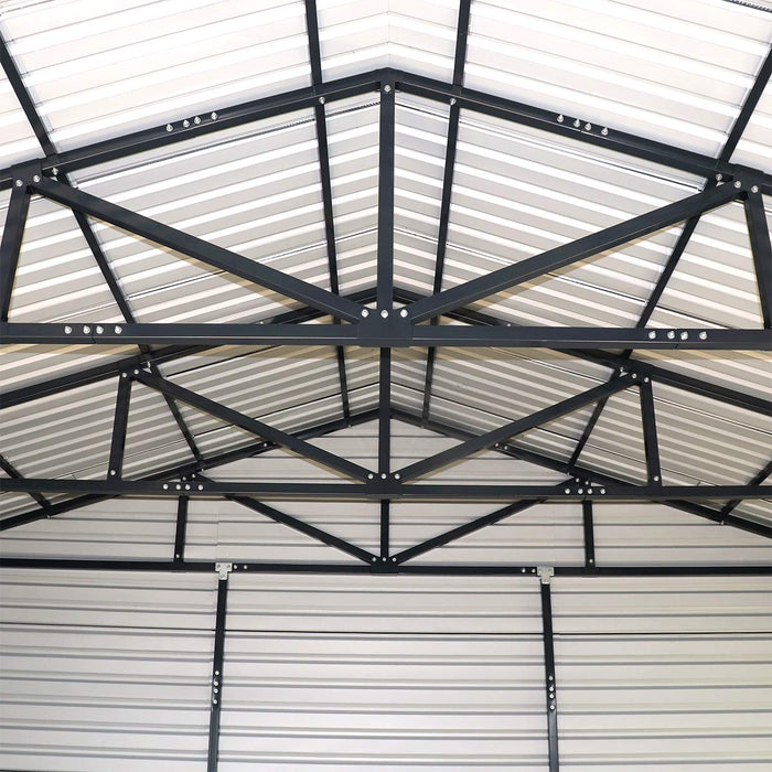 20' x 40' Metal Garage Shed, 11'10" Large Front Door, Side Entry, Windows and Louvers, 13' Peak Height, TMG-MS2040D