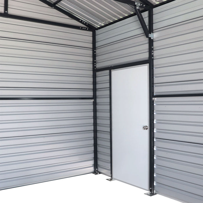 20' x 40' Metal Garage Shed, 11'10" Large Front Door, Side Entry, Windows and Louvers, 13' Peak Height, TMG-MS2040D