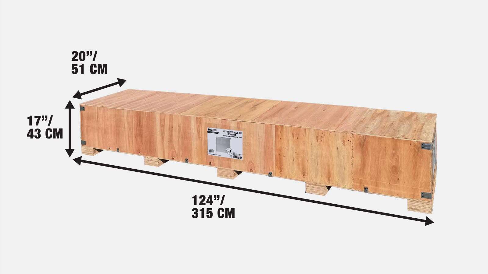 Motorized Twin-Wall Aluminum Roll-Up Door Kit for TMG-MS26 Series Metal Barn Sheds, Remote Controls, AC Motor, TMG-MS26-RD10-shipping-info-image