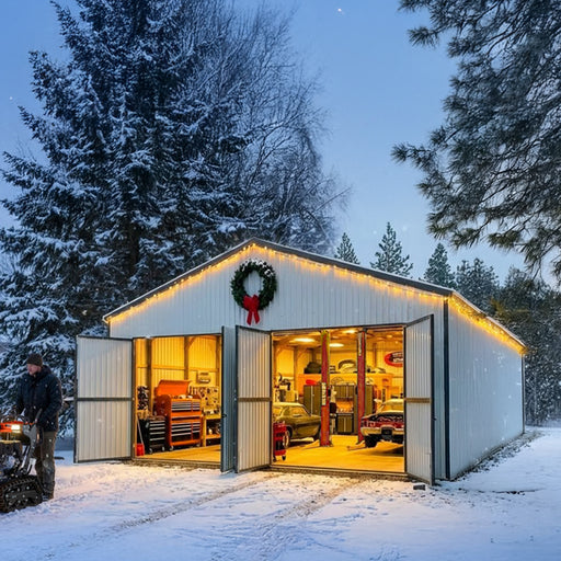 30’ x 40’ Metal Garage Shed, 11' High Double Front Doors, 17’ Peak, 1260 Sq-Ft TMG-MS3040 TMG Industrial