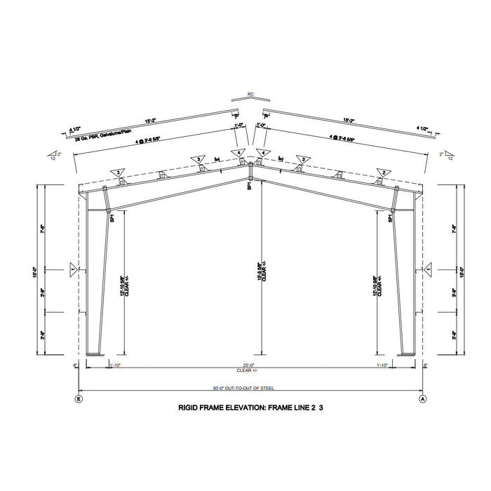 Snow Series 30' x 50' x 15' Pre-Engineered Steel Storage Building — Up to 85 PSF Snow Load Rating, Shop Drawings Provided, Fabricated in Canada TMG-MS305015-SR85 TMG Industrial CA