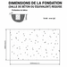 Dimensions de la fondation requise pour l’abri métallique TMG-MSC1220F