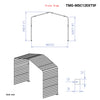 Kit d'extension de carport en métal de 5 pi avec parois latérales pour TMG-MSC1220F, TMG-MSC12EXT5F