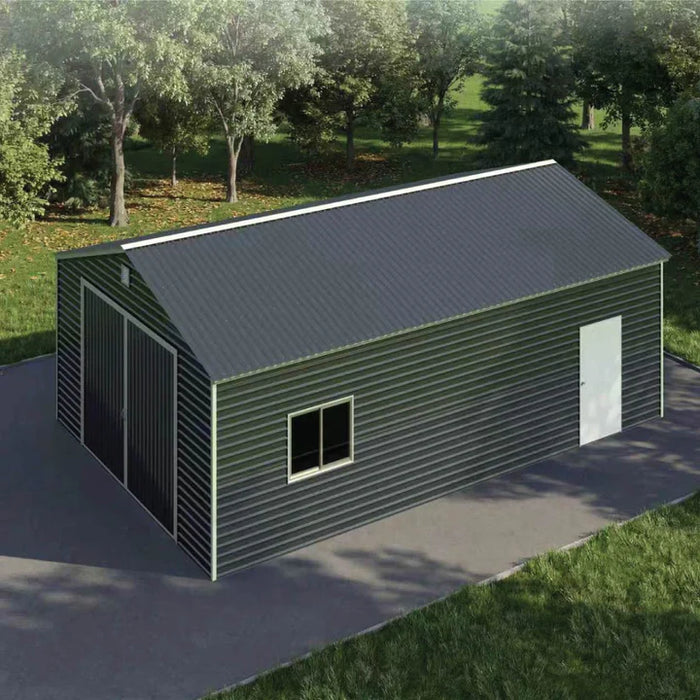 20' x 30' Metal Garage Shed Steel Building, 35 PSF Snow Load Rated, 11'10" Large Front Door, Side Entry, 13' Peak Height, Engineering Drawing, TMG-MSE2030D-SR35