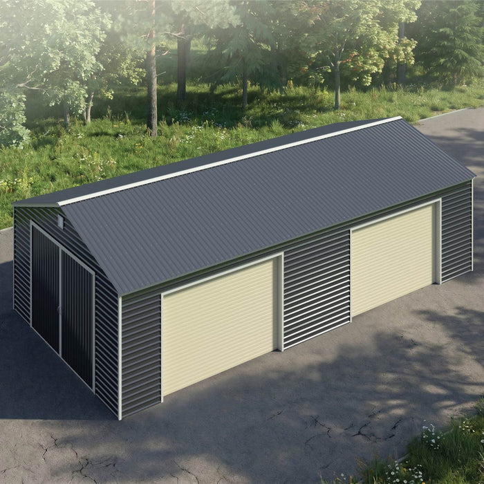 20' x 40' Metal Garage Shed Steel Building, 35 PSF Snow Load Rated, 11'10" Large Front Door, 8'9" Double Side Roll-up Doors, 13' Peak Height, Engineering Drawing, TMG-MSE2040DS-SR35