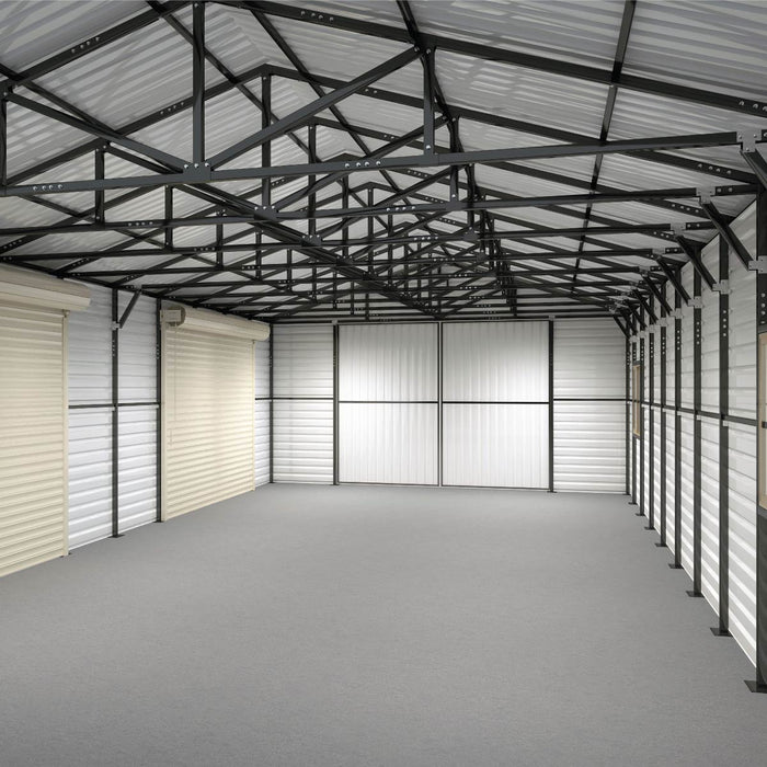 20' x 40' Metal Garage Shed Steel Building, 35 PSF Snow Load Rated, 11'10" Large Front Door, 8'9" Double Side Roll-up Doors, 13' Peak Height, Engineering Drawing, TMG-MSE2040DS-SR35