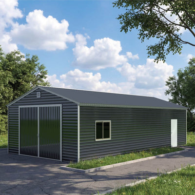 20' x 40' Metal Garage Shed Steel Building, 35 PSF Snow Load Rated, 11'10" Large Front Door, Side Entry, 13' Peak Height, Engineering Drawing, TMG-MSE2040D-SR35