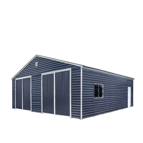 30' x 30' Metal Garage Shed Steel Building, 35 PSF Snow Load Rated, 10' Front Doors, Side Entry Door, Engineering Drawing TMG-MSE3030-SR35