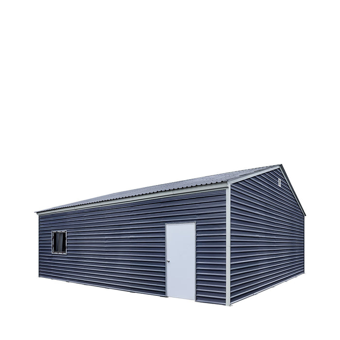 30' x 30' Metal Garage Shed Steel Building, 35 PSF Snow Load Rated, 10' Front Doors, Side Entry Door, Engineering Drawing TMG-MSE3030-SR35