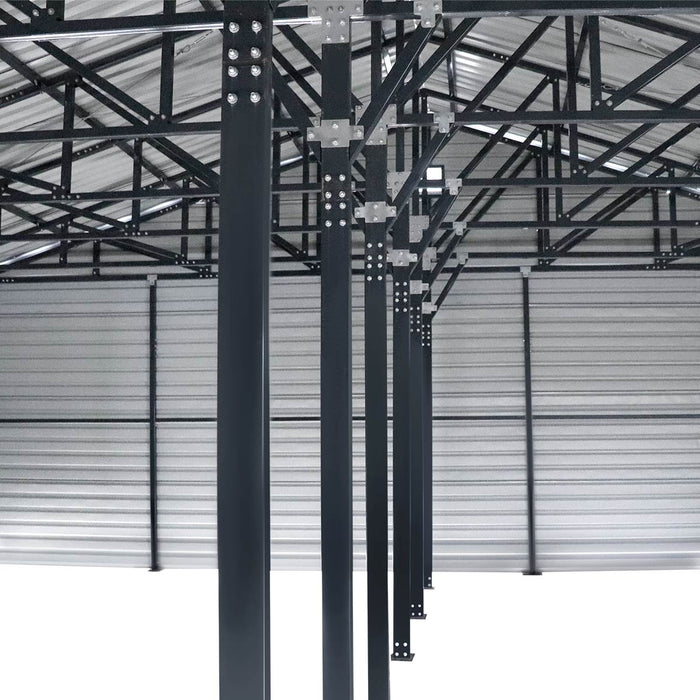 30' x 30' Metal Garage Shed Steel Building, 35 PSF Snow Load Rated, 10' Front Doors, Side Entry Door, Engineering Drawing TMG-MSE3030-SR35