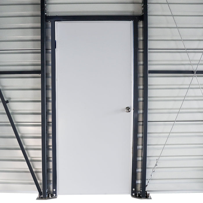 30' x 30' Metal Garage Shed Steel Building, 35 PSF Snow Load Rated, 10' Front Doors, Side Entry Door, Engineering Drawing TMG-MSE3030-SR35