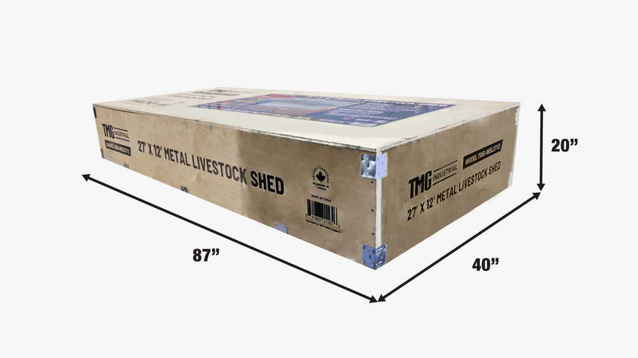 12' x 27' Horse Run-In Shed with Portable Skid Mount and Wide Front Opening for Livestock Shelter, TMG-MSL1227(Previously TMG-MSL2712)