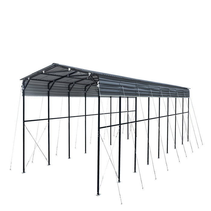 14' x 40' Metal Shed Shelter for Class-A RV, 16'2" Peak Height, 15' Inner Clearance, 14'1" Open Sidewalls, TMG-MSRV1440