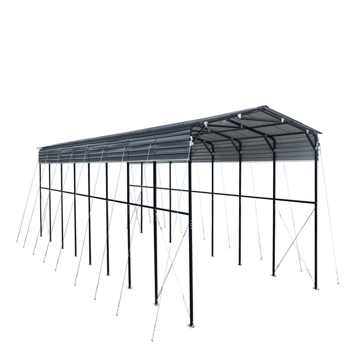 14' x 40' Metal Shed Shelter for Class-A RV, 16'2" Peak Height, 15' Inner Clearance, 14'1" Open Sidewalls, TMG-MSRV1440