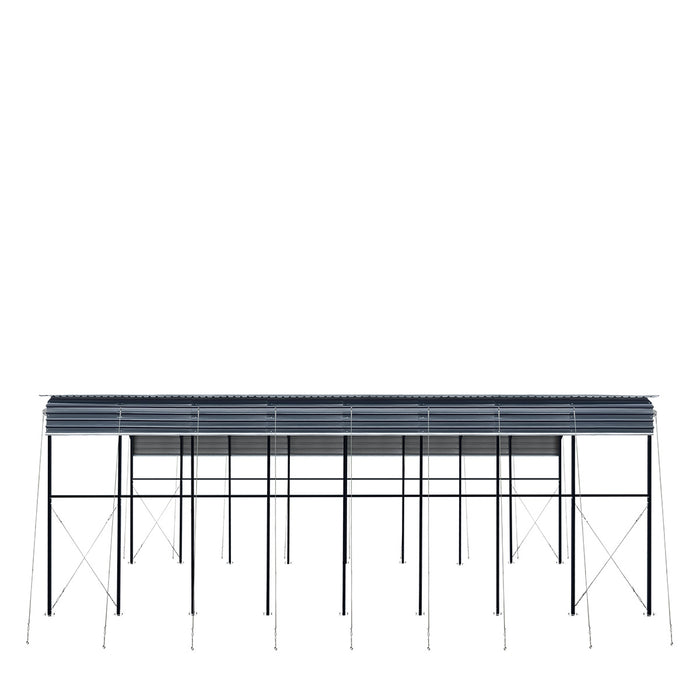14' x 40' Metal Shed Shelter for Class-A RV, 16'2" Peak Height, 15' Inner Clearance, 14'1" Open Sidewalls, TMG-MSRV1440
