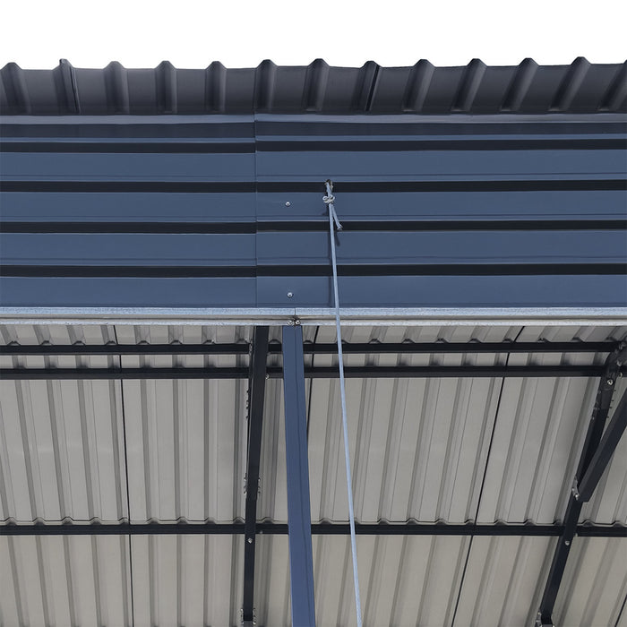 14' x 40' Metal Shed Shelter for Class-A RV, 16'2" Peak Height, 15' Inner Clearance, 14'1" Open Sidewalls, TMG-MSRV1440