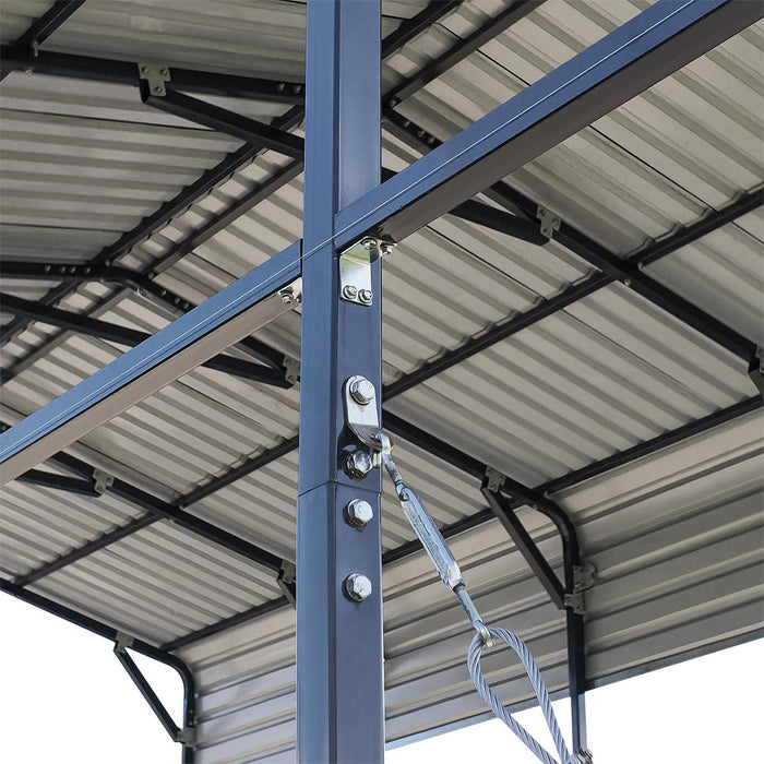 14' x 40' Metal Shed Shelter for Class-A RV, 16'2" Peak Height, 15' Inner Clearance, 14'1" Open Sidewalls, TMG-MSRV1440