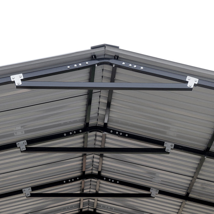 14' x 40' Metal Shed Shelter for Class-A RV, 16'2" Peak Height, 15' Inner Clearance, 14'1" Open Sidewalls, TMG-MSRV1440