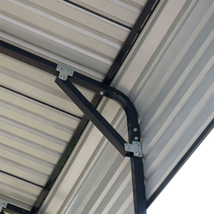 14' x 40' Metal Shed Shelter for Class-A RV, 16'2" Peak Height, 15' Inner Clearance, 14'1" Open Sidewalls, TMG-MSRV1440
