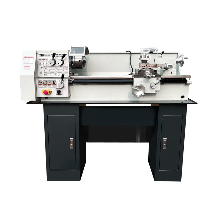 10" x 28" Compact Bench Lathe, 750 W Motor, 105-1650 RPM, Automatic Feed, Metric & Imperial Threading, TMG-MT10BL
