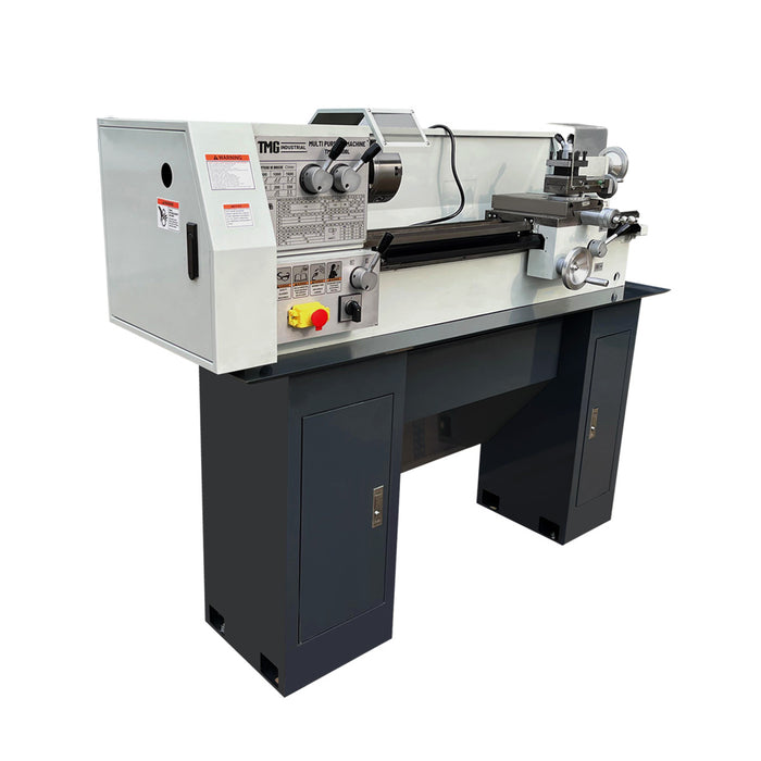 10" x 28" Compact Bench Lathe, 750 W Motor, 105-1650 RPM, Automatic Feed, Metric & Imperial Threading, TMG-MT10BL