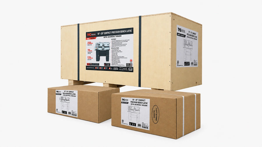 Tour compact 10" x 28", moteur 750 W, 105-1650 tr/min, avance automatique, filetage métrique et impérial, TMG-MT10BL