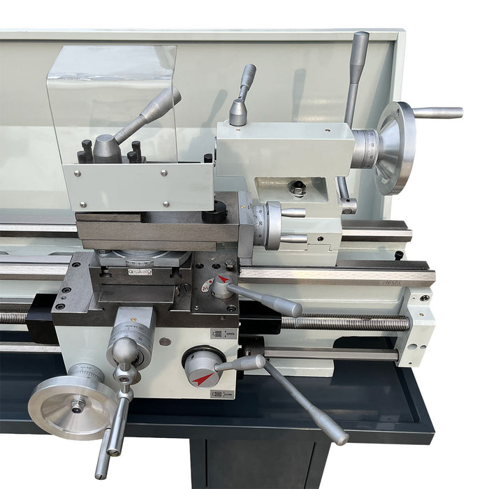 Tour à métaux de précision 13" x 30" avec support, moteur de 1,1 kW, 60 - 1800 tr/min, 12 vitesses de broche, filetage impérial et métrique, TMG-MT13BL