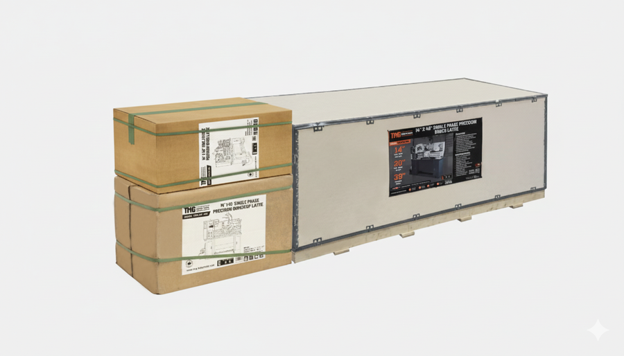 Tour de 14" x 40" avec moteur de 2 CV, 70–2000 tr/min, broche ASA D1-4, filetage métrique et impérial, TMG-MT14BL