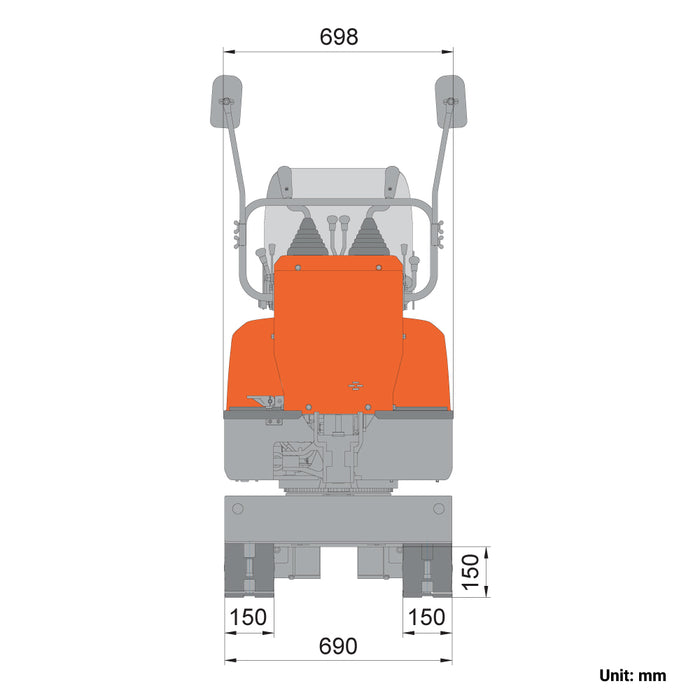 1365 LB Mini Compact Excavator, 306cc/8.5HP Gas Engine, 11-½" Bucket Width, 2000 Lb Digging Force, TMG-MVE05