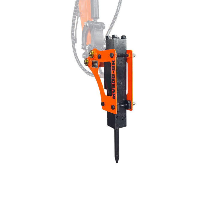 1-3/8" Hydraulic Breaker, ½" Hydraulic Hoses and Flat Quick Couplers, Works for TMG-MVE06 & TMG-MVE07 Mini Excavators, TMG-MVE06-BR