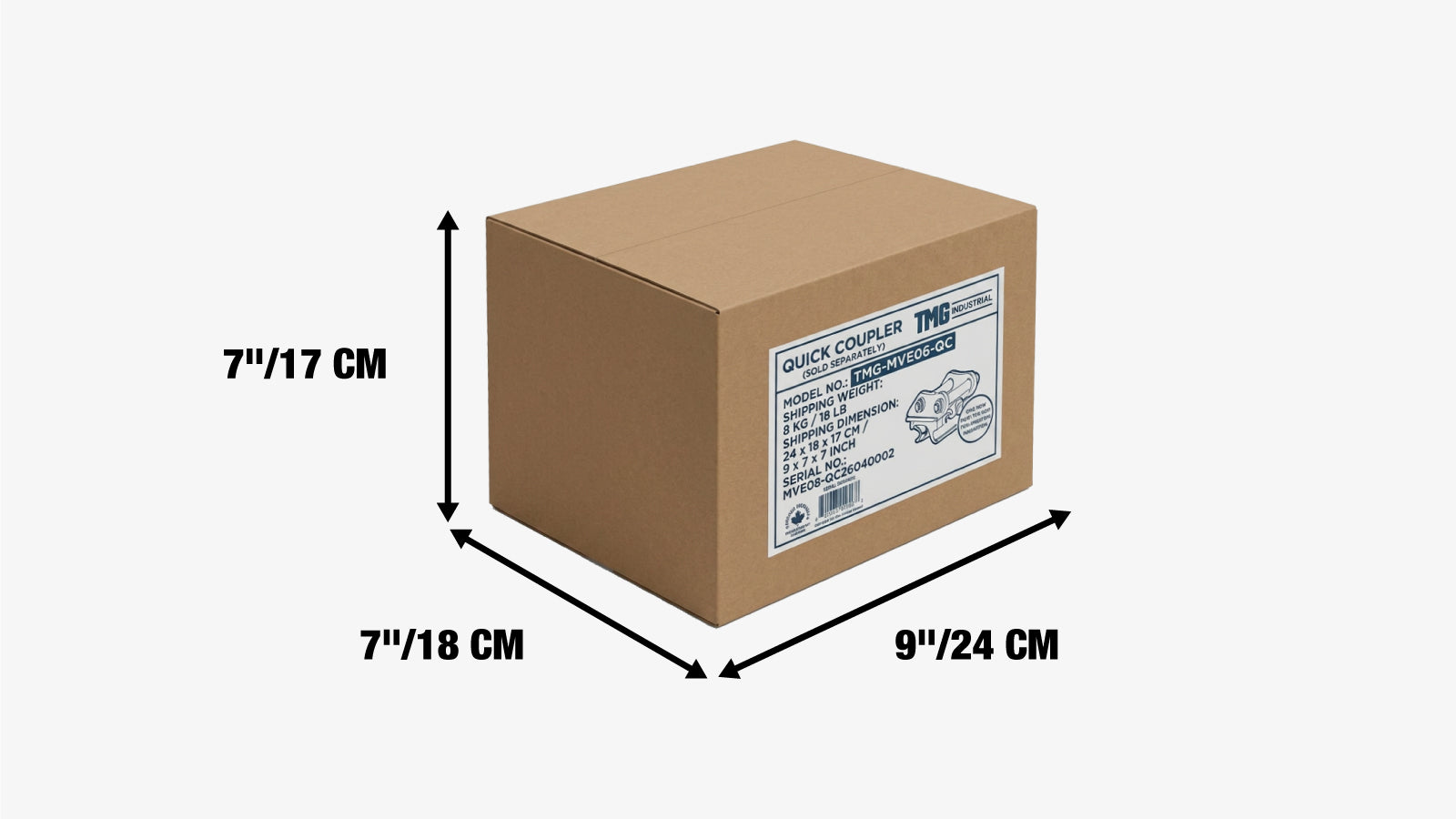 Quick Coupler, Works for TMG-MVE06 & TMG-MVE07, TMG-MVE06-QC-shipping-info-image