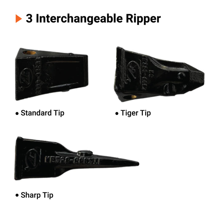 26-3/4" Ripper Tooth with 3 Interchangeable Ripper Tip, Works for TMG-MVE06 & TMG-MVE07, TMG-MVE06-RT