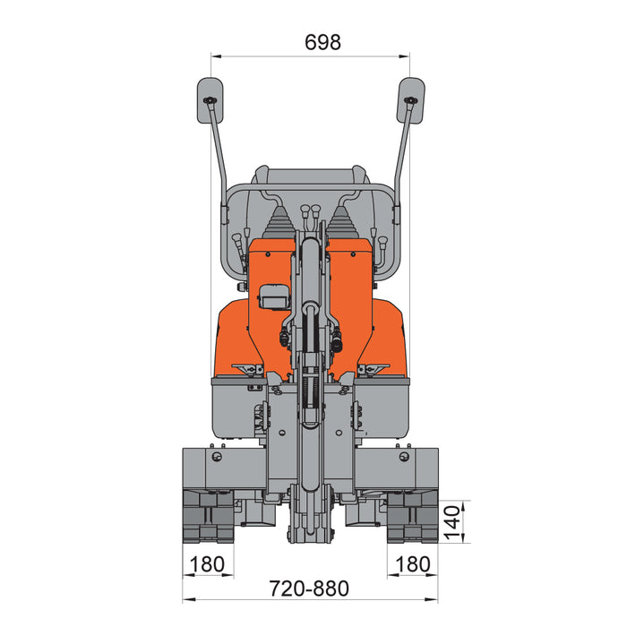 1830 LB Mini Compact Excavator, 306cc/8.5 HP Gas Engine, 12-¼” Bucket Width, 2600 Lb Digging Force, TMG-MVE06