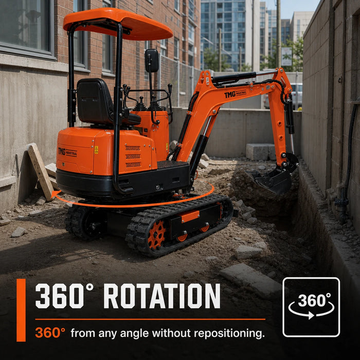 1830 LB Compact Mini Excavator, 306cc/8.5 HP Gas Engine, 12-¼” Bucket Width, 2600 Lb Digging Force, TMG-MVE06