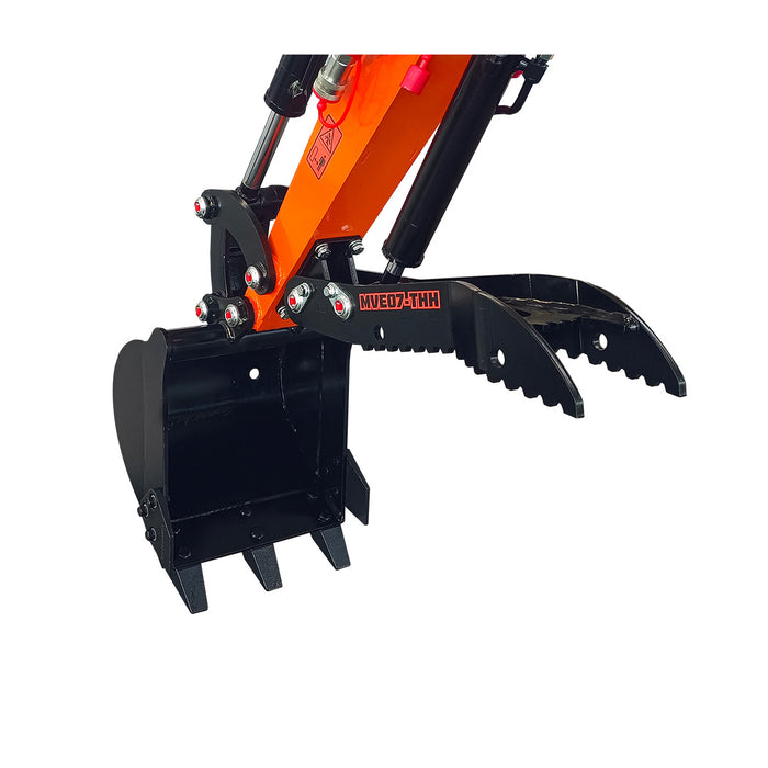 Hydraulic Thumb Attachment, ½" Hydraulic Hoses and Flat Quick Couplers, Works for TMG-MVE07, TMG-MVE07-THH
