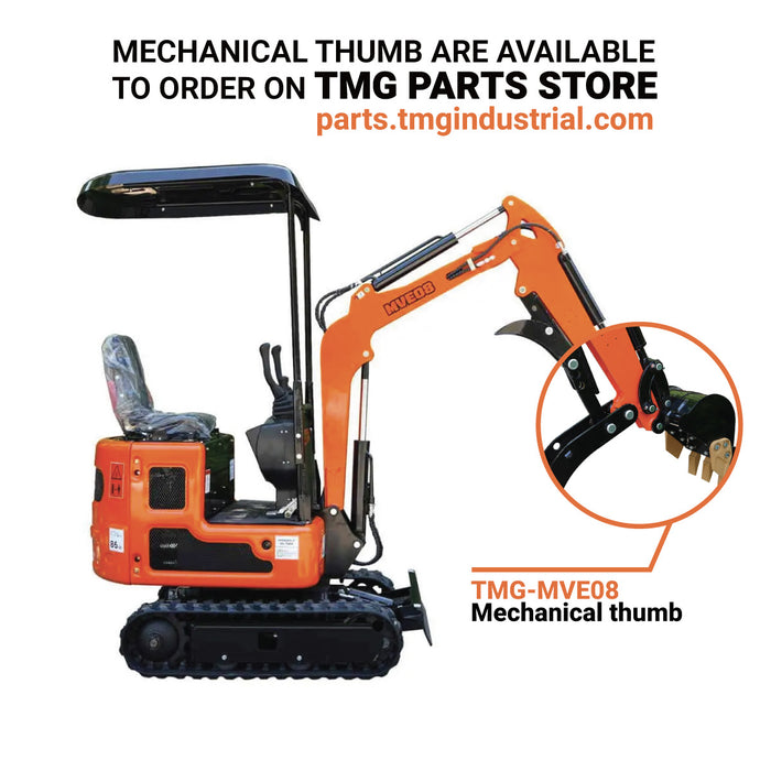 Compact Mini Excavator, 15 HP EPA Certification Engine, 61-½" Max. Digging Depth, 1900 Lb Operating Weight TMG-MVE08